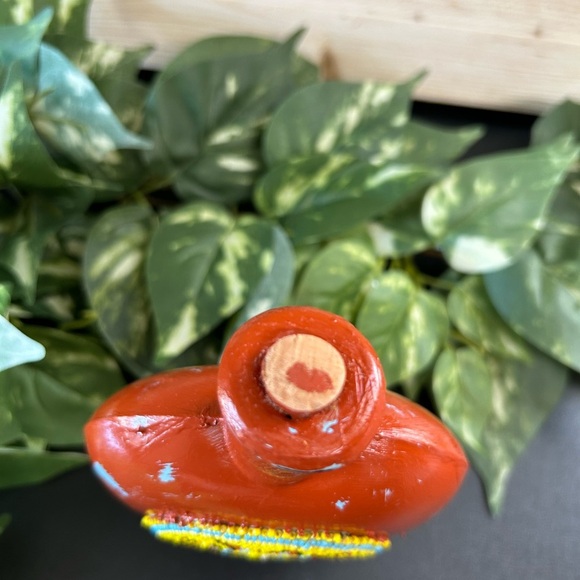 Upcycled Native American Glass Beaded Jar Corked Distressed Shelf Sitter Decor - Picture 5 of 16